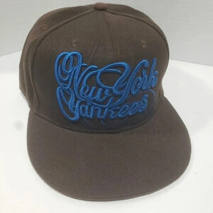 New York Yankees,New Era 59 Fifty Brown/Blue Mens Fitted Ball Cap.7 5/8 60.6 cm.